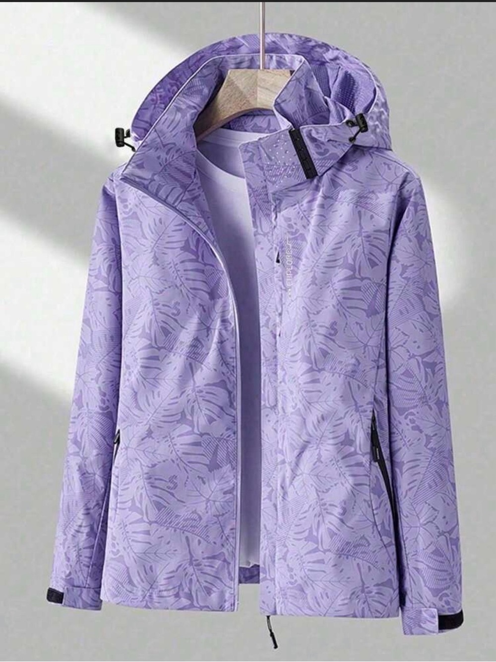 Lilac Hooded Women's Jacket - Lightweight Water-Resistant Shell